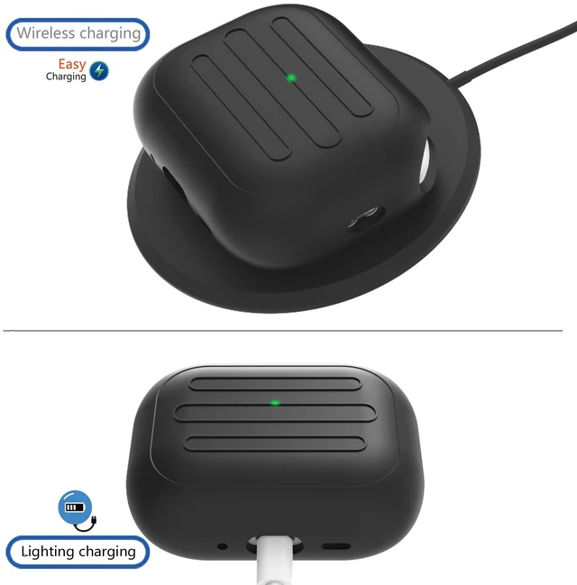 Alt view image 5 of 5 - Anti-Lost Case for AirPods Pro 3 one-Piece Design case,Wireless Charging, LED Visible,Lanyard Included. (Black)