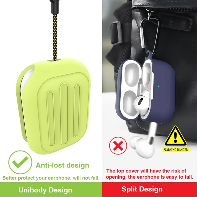 Alt view image 2 of 5 - Anti-Lost Case for AirPods Pro 3 one-Piece Design case,Wireless Charging, LED Visible,Lanyard Included. (Fluorescent Yellow)