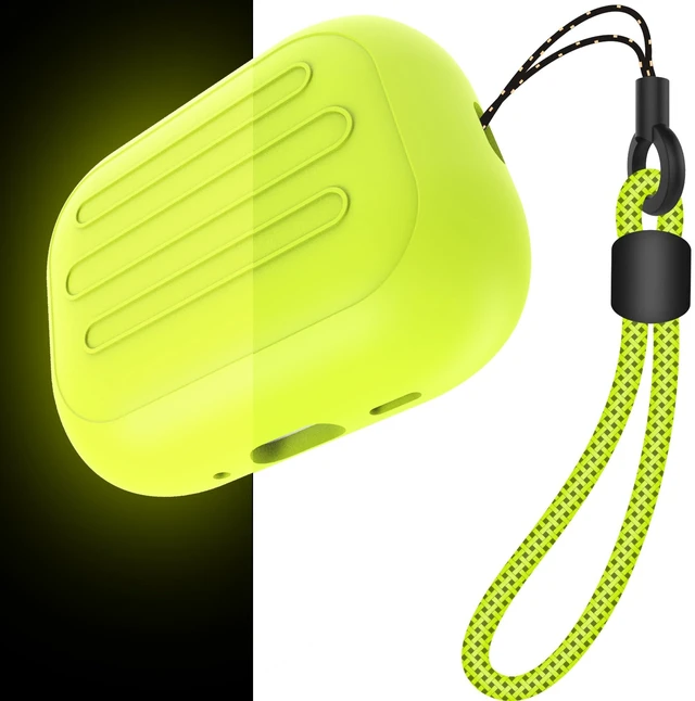 Main image of Anti-Lost Case for AirPods Pro 3 one-Piece Design case,Wireless Charging, LED Visible,Lanyard Included. (Fluorescent Yellow)