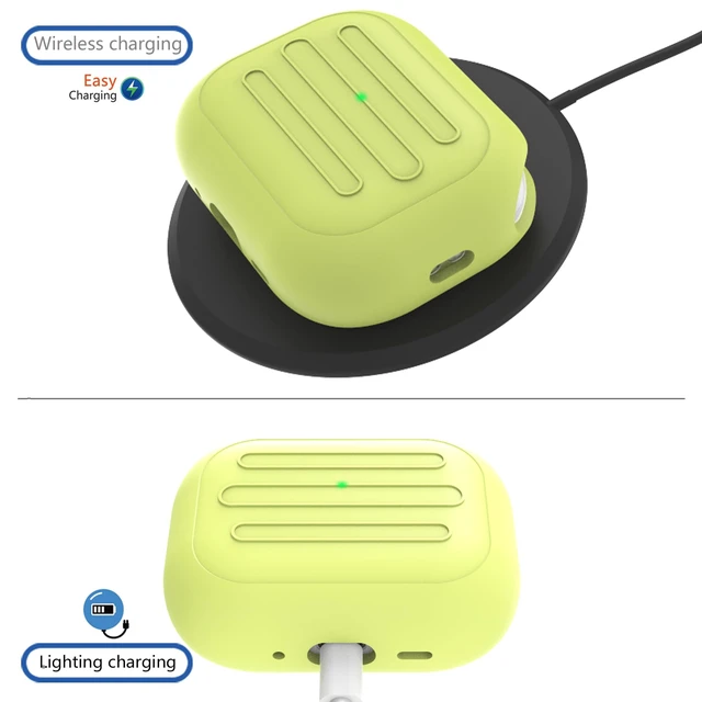 Alt view image 4 of 5 - Anti-Lost Case for AirPods Pro 3 one-Piece Design case,Wireless Charging, LED Visible,Lanyard Included. (Fluorescent Yellow)