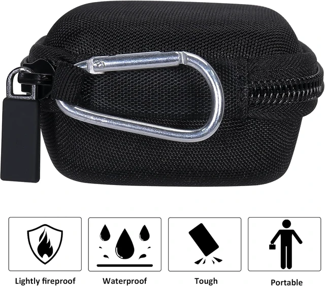 Alt view image 7 of 7 - Hard Case for SHOKZ OpenFit 2+/2/Air Open-Ear Headphones, Black Mesh Accessory Pocket, Elastic Retaining Strap, Carabiner Clip, Sealed Zipper, Compact Portable Storage