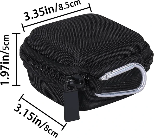 Alt view image 6 of 7 - Hard Case for SHOKZ OpenFit 2+/2/Air Open-Ear Headphones, Black Mesh Accessory Pocket, Elastic Retaining Strap, Carabiner Clip, Sealed Zipper, Compact Portable Storage
