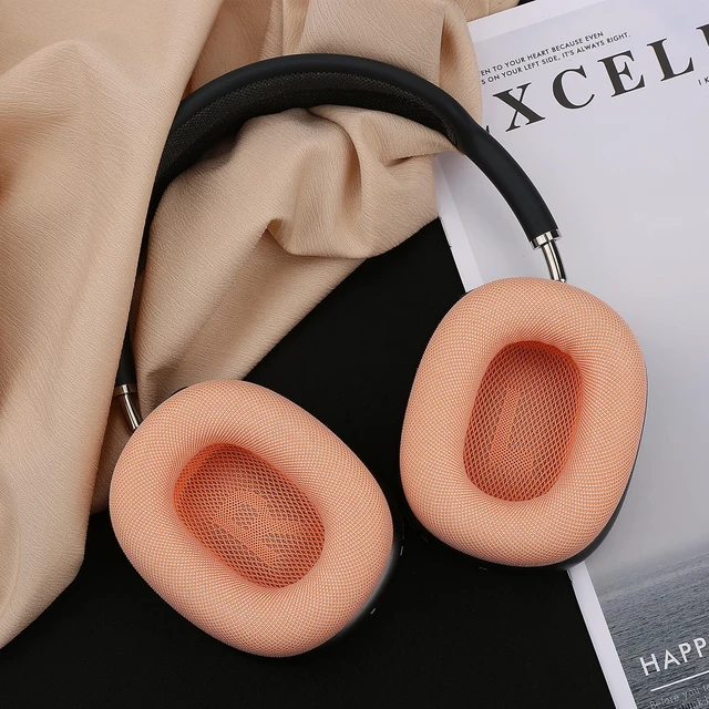 Alt view image 7 of 7 - Orange Ear Cushions Ear Cups Fit for Apple AirPods Max with Mesh Fabric, Silicone Gel& Strong Magnet (2024 Version-Orange)