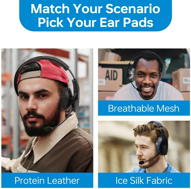 Alt view image 7 of 7 - Ear Cushion for BlueParrott B450-XT B550-XT B650-XT, Replacement Earpad for Blue Parrott Headset 450/Blueparrott Bluetooth Truckers Headset (3 PCs and 3 PCs Microphone Foam)