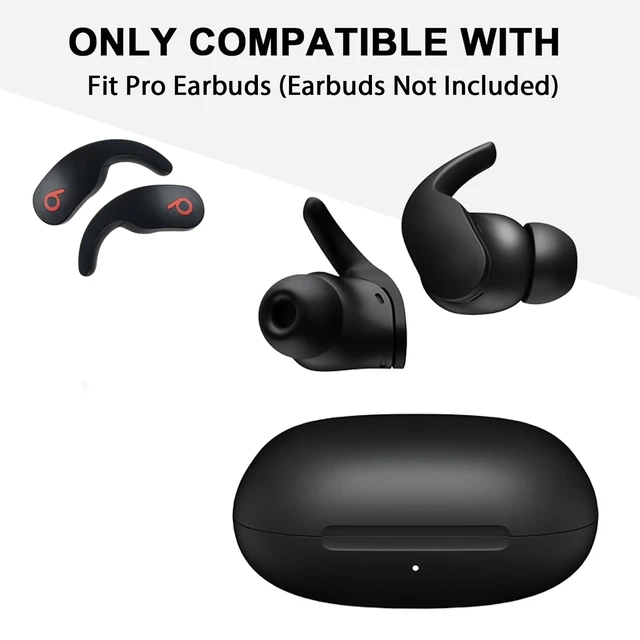 Alt view image 2 of 6 - Fit Pro Ear Hook Wingtips for Beats Fit Pro Earbuds (Left & Right Black) Durable Replacement Ear Hooks,Silicone Repair Parts Fit Pro Ear Wings Replacement