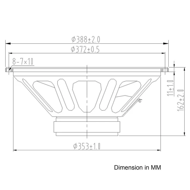 Alt view image 5 of 6 - 15" RAW WOOFER Speaker, 300 WATTS PRO Audio PA DJ Replacement SUBWOOFER Low Frequency Driver (STLF-1570)