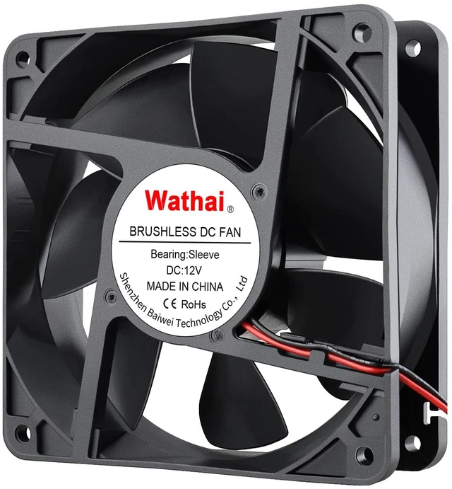 Main image of 120mm x 38mm Brushless Cooling Case Fan 12V 2pin DC High Airflow 3000CFM High airflow brushless dc fan functions as a high-velocity electronics ventilation cooler