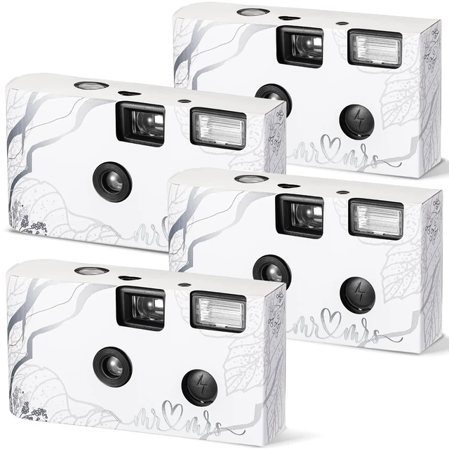 Main image of 4 Pcs Disposable Camera Single Use Film Camera One Time Camera for Photography with Flash Color Film for Wedding, Anniversary, Travel, Camp, Party Supplies, Birthday Gift (Stylish Style)