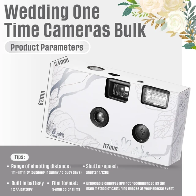 Alt view image 3 of 6 - 4 Pcs Disposable Camera Single Use Film Camera One Time Camera for Photography with Flash Color Film for Wedding, Anniversary, Travel, Camp, Party Supplies, Birthday Gift (Stylish Style)