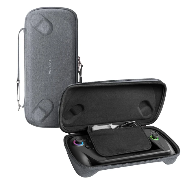 Main image of Slim Carrying Case for ASUS ROG Xbox Ally/Ally X One-Layer Pouch, Grip Bump, G-Hook, Strap Keeper, Screen Protector, Back Pocket - Charcoal Gray