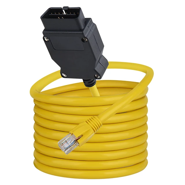 Alt view image 3 of 7 - Enet OBD2 RJ45 Cable,Ethernet 6.6ft/2M Cable RJ45 ethernet Connector Tools to OBDII Interface Cable Car Diagnostic Coding F-Series