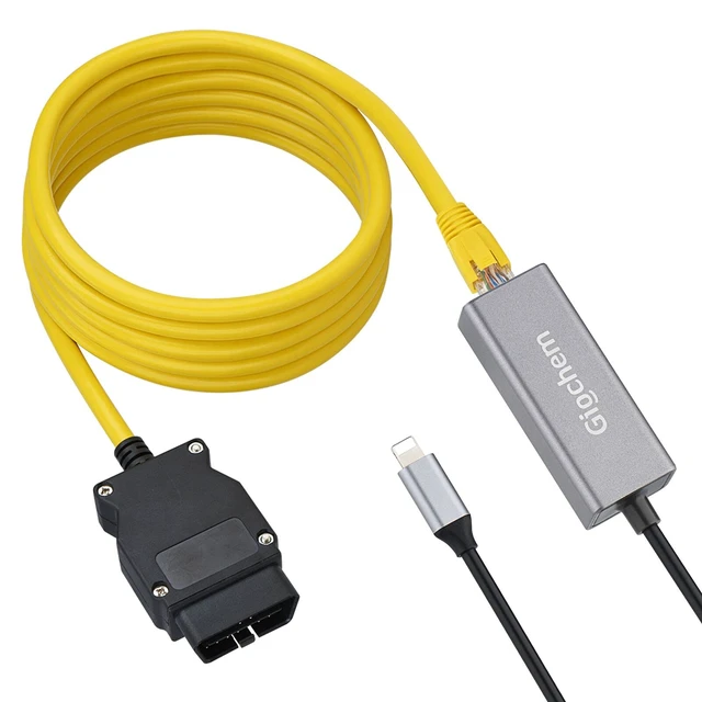 Alt view image 4 of 7 - Enet OBD2 RJ45 Cable,Ethernet 6.6ft/2M Cable RJ45 ethernet Connector Tools to OBDII Interface Cable Car Diagnostic Coding F-Series