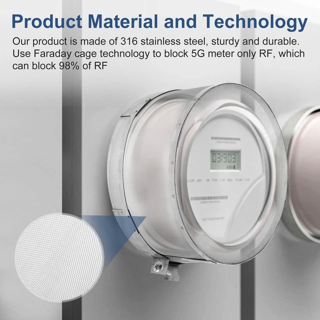 Alt view image 7 of 7 - Smart Meter Cover,Electric Meter Cover Shield Made with Faraday Cage Technology,Electrical Meter Cover Made of 316 Stainless Steel for Durability.Suitable for All Smart Meter Protection