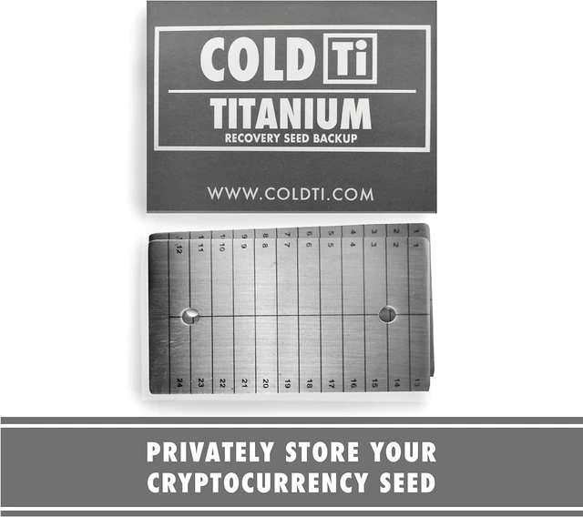 Alt view image 3 of 7 - Titanium Bitcoin Seed Plates for Ultra-Secure Ethereum and Crypto Seed Phrase Storage - Premium Seed Phrase Metal - Includes 2 Plates and Seals