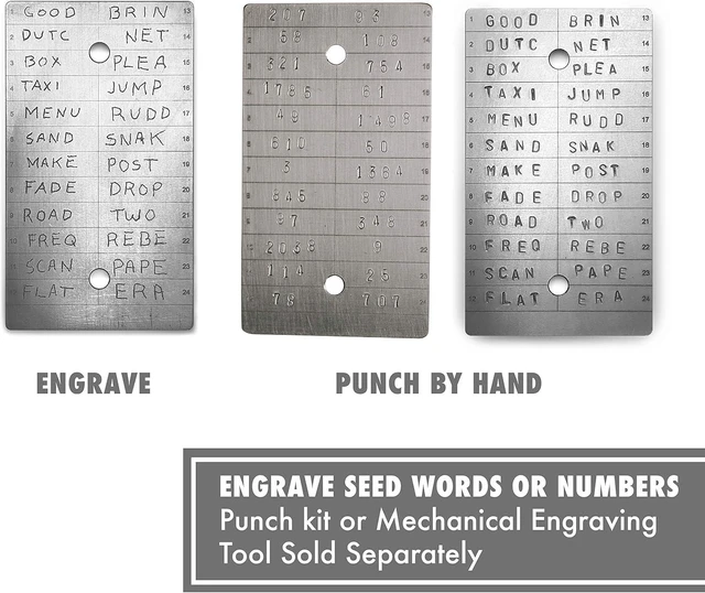 Alt view image 4 of 7 - Titanium Bitcoin Seed Plates for Ultra-Secure Ethereum and Crypto Seed Phrase Storage - Premium Seed Phrase Metal - Includes 2 Plates and Seals