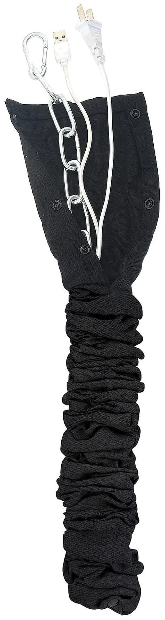 Main image of Black Linen Cord Cover, Wire Cover for Chandelier Chain, 1 Pack 70.8 in with Button Snap Closure for Lighting Wires