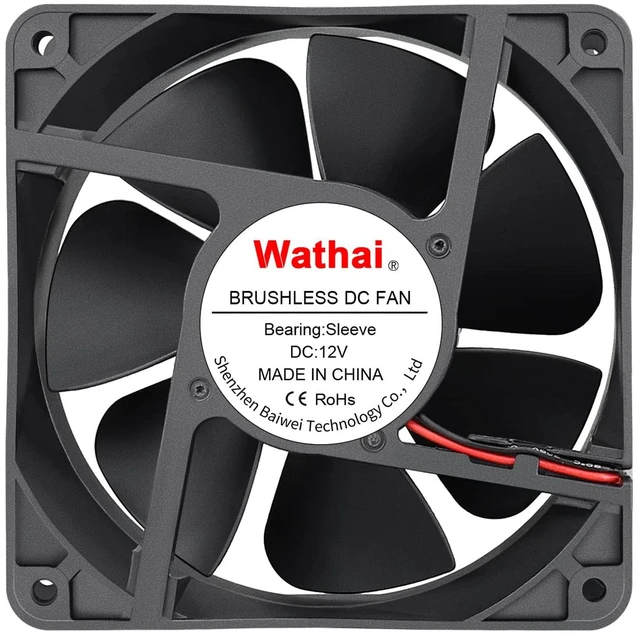 Alt view image 4 of 7 - 120mm x 38mm Brushless Cooling Case Fan 12V 2pin DC High Airflow 3000CFM High airflow brushless dc fan functions as a high-velocity electronics ventilation cooler