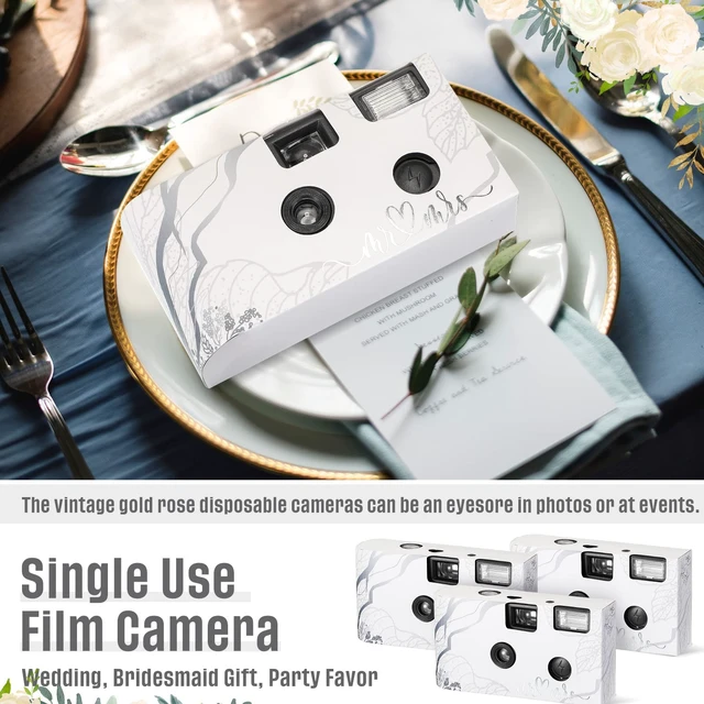 Alt view image 5 of 6 - 4 Pcs Disposable Camera Single Use Film Camera One Time Camera for Photography with Flash Color Film for Wedding, Anniversary, Travel, Camp, Party Supplies, Birthday Gift (Stylish Style)