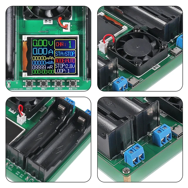 Alt view image 5 of 7 - 1pcs 18650 Lithium Battery Capacity Tester Module MAh MWh Digital Battery Power Detector Module 18650 Tester Type-C (4 Channel)