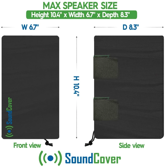 Alt view image 2 of 6 - The Original Light Outdoor Speaker Covers for C-Bracket Mounted Speakers Premium 210T Polyester with Silver UV Protective Coating Water-Resistant, All-Weather Protection Compact Size (Set of 2)