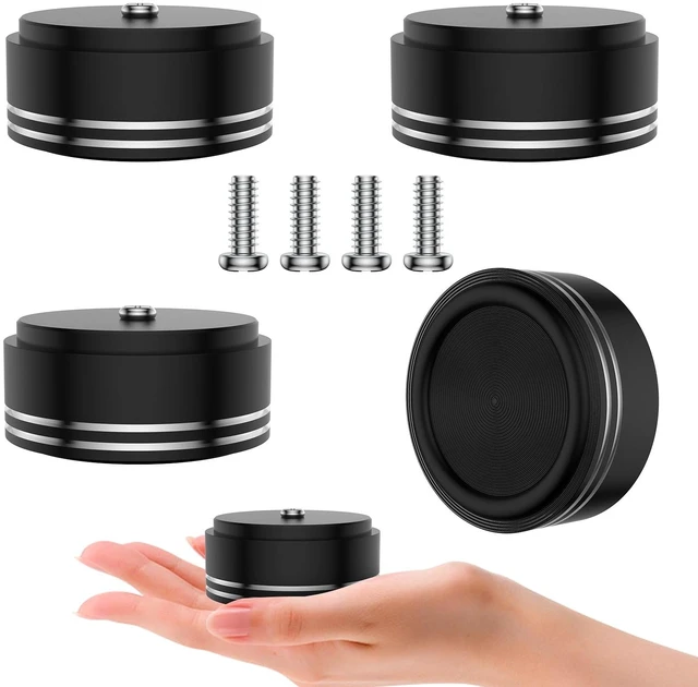Main image of Audiocrast HiFi Speaker Spikes Isolation Stand Feet Pads Aluminum 39x17mm Black Speaker Shock Absorber Vibration Dampener Floor Protector Resonance Reducer for Audio Subwoofer CD DVD Amplifier DAC