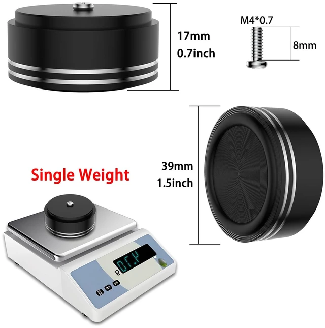 Alt view image 2 of 7 - Audiocrast HiFi Speaker Spikes Isolation Stand Feet Pads Aluminum 39x17mm Black Speaker Shock Absorber Vibration Dampener Floor Protector Resonance Reducer for Audio Subwoofer CD DVD Amplifier DAC