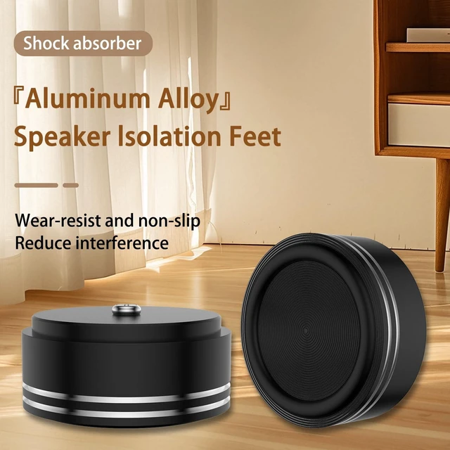 Alt view image 3 of 7 - Audiocrast HiFi Speaker Spikes Isolation Stand Feet Pads Aluminum 39x17mm Black Speaker Shock Absorber Vibration Dampener Floor Protector Resonance Reducer for Audio Subwoofer CD DVD Amplifier DAC