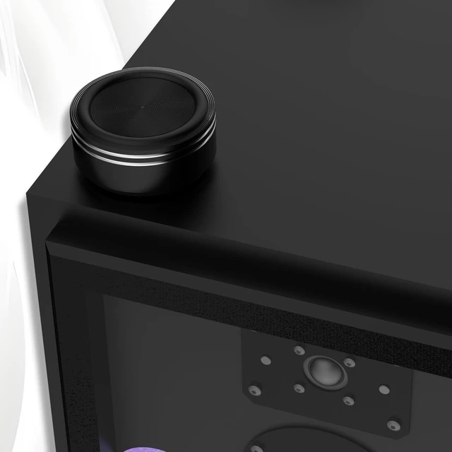 Alt view image 6 of 7 - Audiocrast HiFi Speaker Spikes Isolation Stand Feet Pads Aluminum 39x17mm Black Speaker Shock Absorber Vibration Dampener Floor Protector Resonance Reducer for Audio Subwoofer CD DVD Amplifier DAC