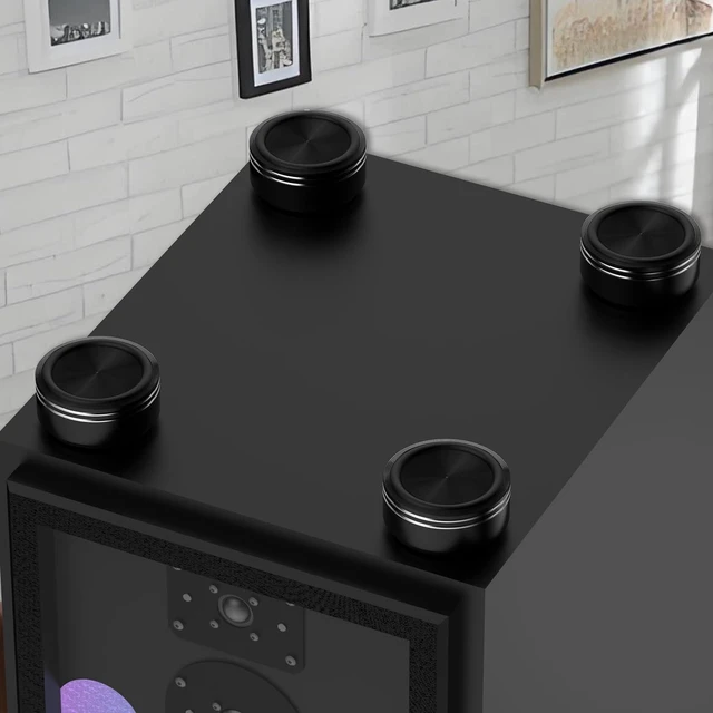 Alt view image 7 of 7 - Audiocrast HiFi Speaker Spikes Isolation Stand Feet Pads Aluminum 39x17mm Black Speaker Shock Absorber Vibration Dampener Floor Protector Resonance Reducer for Audio Subwoofer CD DVD Amplifier DAC