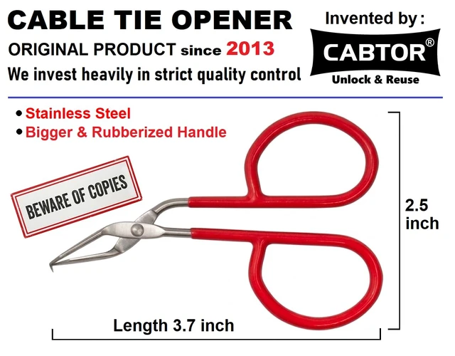 Alt view image 2 of 7 - Official Authentic Cable Tie Opener ® (Original Product & Trusted Brand) Unlock Zip Ties in 1 Second Pocket-Sized & Stainless Steel Tool 1 Count (Pack of 5)