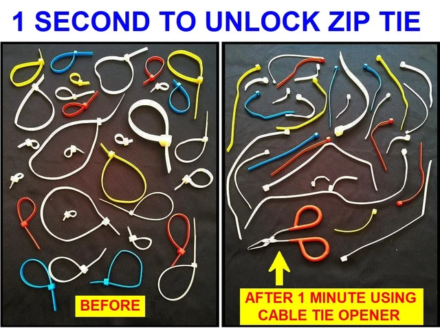 Alt view image 3 of 7 - Official Authentic Cable Tie Opener ® (Original Product & Trusted Brand) Unlock Zip Ties in 1 Second Pocket-Sized & Stainless Steel Tool 1 Count (Pack of 5)