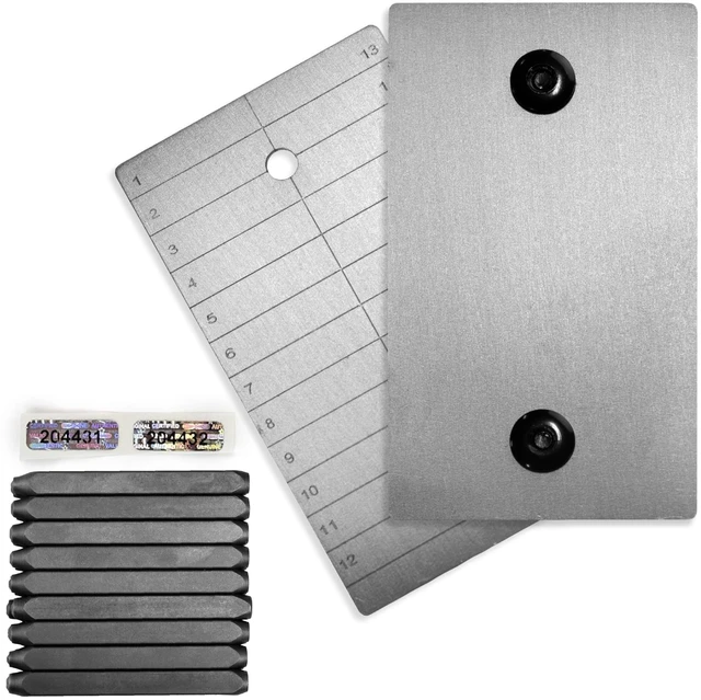 Main image of Titanium Bitcoin Seed Plates for Ultra-Secure Ethereum and Crypto Seed Phrase Storage (2 Plates, Numerical Punch Set & Seals) - Premium Seed Phrase Metal - Numerical Punch Set Included