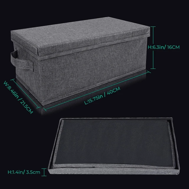 Alt view image 5 of 7 - DVD Storage Box Pack of 3, Practical DVD Case Holder Organizer 15.75 x 8.46 x 6.3 Inch, Disc Holders with Lid for Movie & Video Game Storage, DVD Rack to Hold up to 75 DVD Cases - Gray