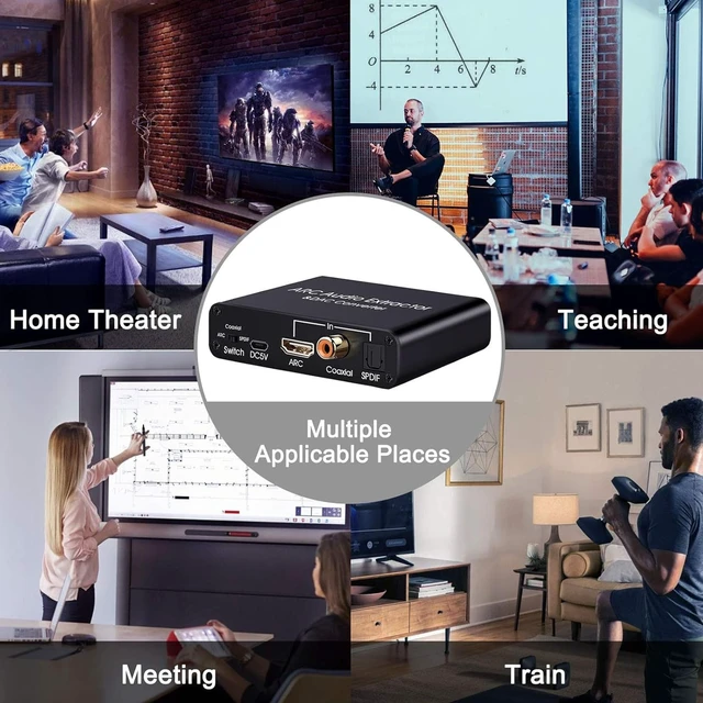 Alt view image 6 of 7 - HDMI ARC Audio Extractor 192KHz DAC Digital to Analog Audio Converter HDMI ARC Adapter Optical HDMI ARC to RCA Optical/Coaxial Stereo L/R 3.5mm Jack Audio Converter for TV with 3 Mode Switch