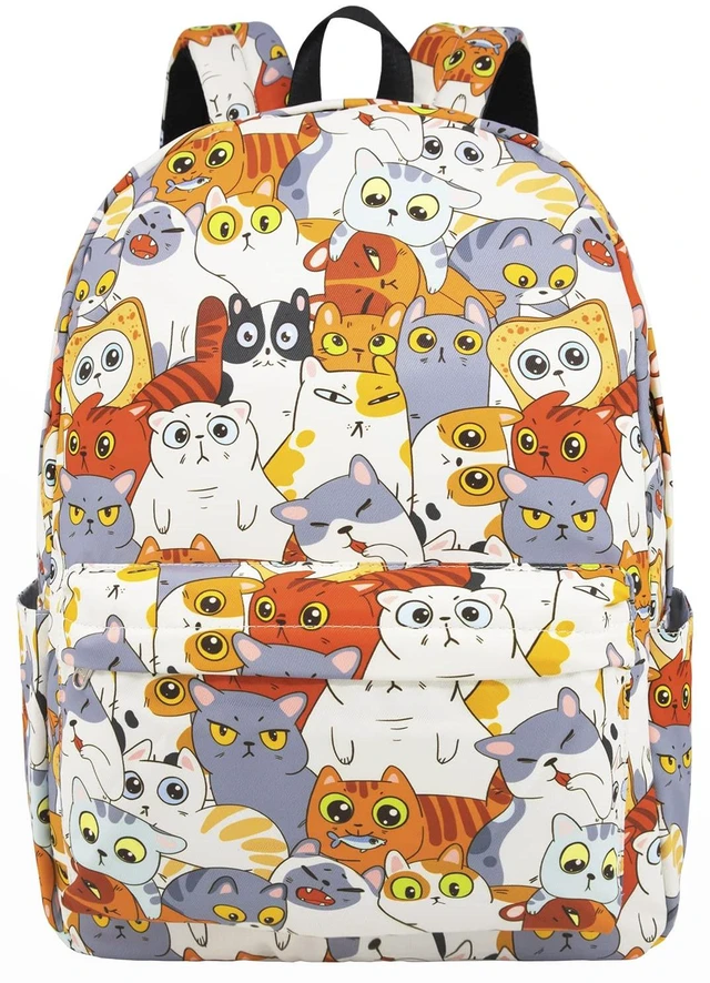 Main image of Backpack Cute Cat Backpacks for Girls Boys Teens Kids College Middle Elementary High School Student Bookbags Travel Waterproof Book Bag Laptop Back Pack