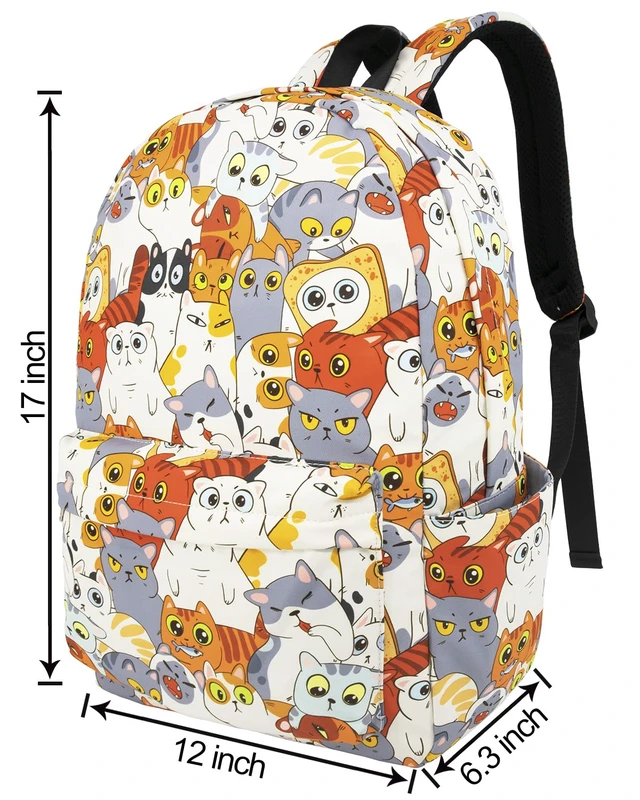 Alt view image 2 of 7 - Backpack Cute Cat Backpacks for Girls Boys Teens Kids College Middle Elementary High School Student Bookbags Travel Waterproof Book Bag Laptop Back Pack