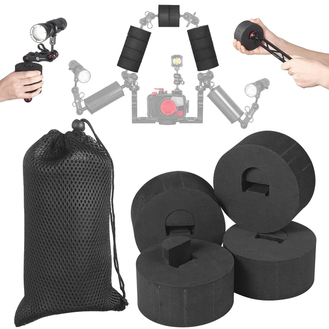 Main image of 4Pcs Underwater Camera Buoyancy Float Kits, Buoyancy Provided 175g*4, Diameter 3.15", Thickness 1.5", Aquatic Arm Float Kit for Seafrogs/nitescuba/Starbea Floating Arms Diving Tray