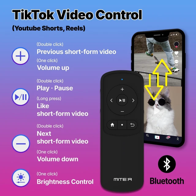 Alt view image 3 of 7 - Bluetooth Remote Control Page Turner Clicker for Boox, e-Reader, TikTok Scrolling, YouTube Shorts, Reels, Camera, for iOS iPad iPhone, Android Galaxy Phone Tablet (Soft Green)