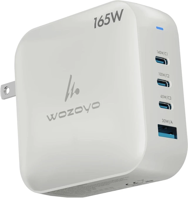 Main image of 165W GaN Charger, 3XType-C & USB-A Superfast 2.0 Charging, Compatible for iPhone 17/16/16 Pro Max/15 Series/iPad Pro, Smartphones, Tablets and More, PD/PPS/QC 3.0,Compact Foldable Plug