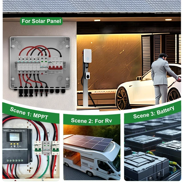 Alt view image 7 of 7 - CNLONQ 2Pcs Surge Protector DC 1000V 2P 40KA Solar PV Lightning Arrester Device for RV, Home and Solar Lightning Protection System 35mm DIN Rail Mount
