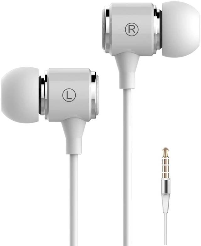 Main image of Wired Earbuds with Extra Long Cord for TV and PC, No Microphone No mic earphones with silicone tips, clear sound and 3.5 mm plug for PCs, tablets and phones