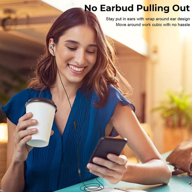 Alt view image 5 of 7 - Wired Earbuds with Extra Long Cord for TV and PC, No Microphone No mic earphones with silicone tips, clear sound and 3.5 mm plug for PCs, tablets and phones