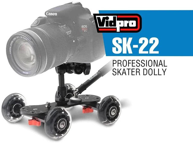 Alt view image 2 of 7 - SK-22 Professional Skater Dolly - Rolling Slider for DLSR Cameras & Camcorders Ideal for Low-Level Shooting & Panning 25 Lbs Capacity Smooth Rubber Wheels 7 Mounting Points & Extendable Handle