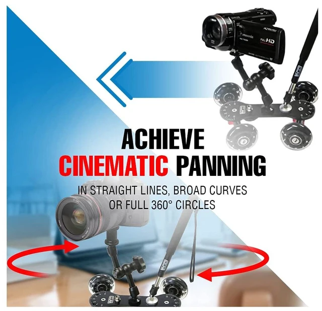 Alt view image 7 of 7 - SK-22 Professional Skater Dolly - Rolling Slider for DLSR Cameras & Camcorders Ideal for Low-Level Shooting & Panning 25 Lbs Capacity Smooth Rubber Wheels 7 Mounting Points & Extendable Handle