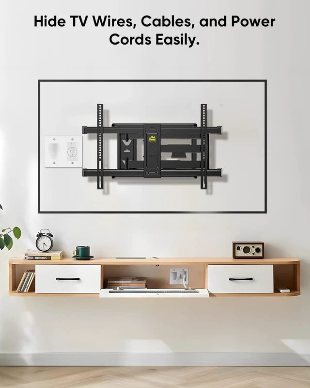 Alt view image 3 of 7 - Cord Hider for Wall Mount TV with 6.23 ft Extension Cord White in Wall Cable Management Kit, Includes 2 Plug Plates and Hole Drill Templates for Easy Install