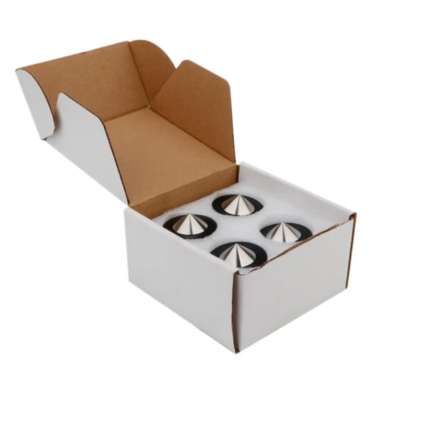 Alt view image 7 of 7 - 4Pcs Speaker Spike Pad 39x39mm Audio Feet Stainless Steel Load 400KG(Black) Speaker Pads Speaker Isolation Feet Subwoofer Vibration Pads for Speaker/Audio Equipment/Amplifier/DAC/CD/Player