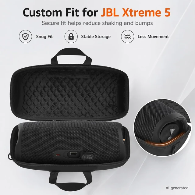 Alt view image 2 of 7 - Carrying Case Compatible with JBL Xtreme 5Hard EVA Protective Travel Bag with Accessory Pouch & Extra Shoulder Strap for Music Lovers, Outdoor & Travel Use -Black