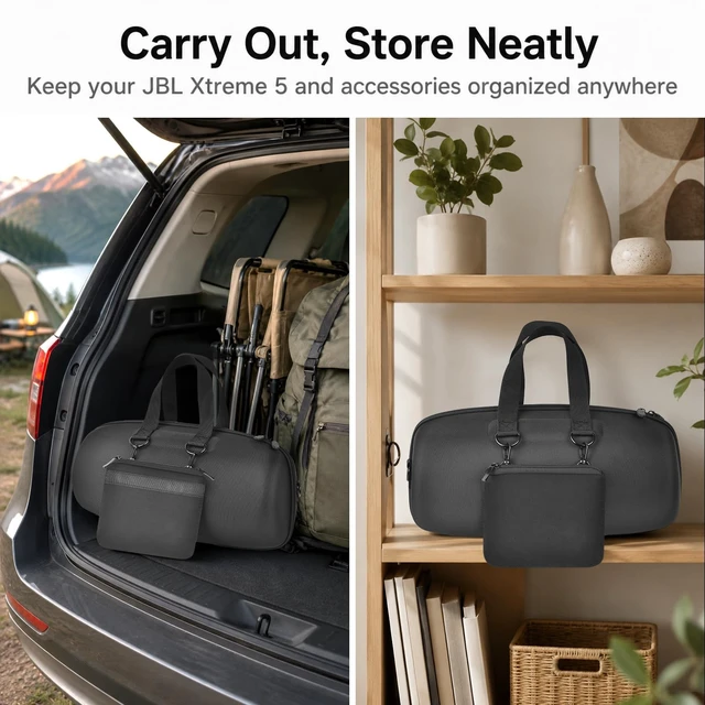 Alt view image 7 of 7 - Carrying Case Compatible with JBL Xtreme 5Hard EVA Protective Travel Bag with Accessory Pouch & Extra Shoulder Strap for Music Lovers, Outdoor & Travel Use -Black