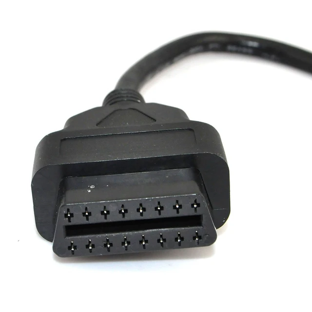 Alt view image 3 of 4 - 1ft Feet 30cm/12 OBD II OBD2 16 Pin Male to Female Extension Cable Car Diagnostic Extender Cord Adapter (Pack of 2)