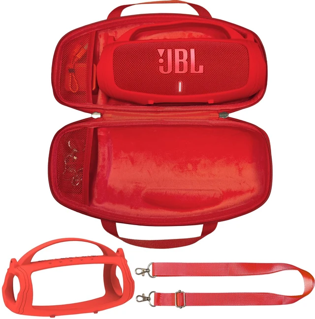 Alt view image 5 of 7 - Silicone Cover and Hard Case for JBL Charge 4 / Charge 5 Speaker Protective Cases for Charge 5/4 Bluetooth Speaker Accessories, NOT for Wi-Fi Version (Red)